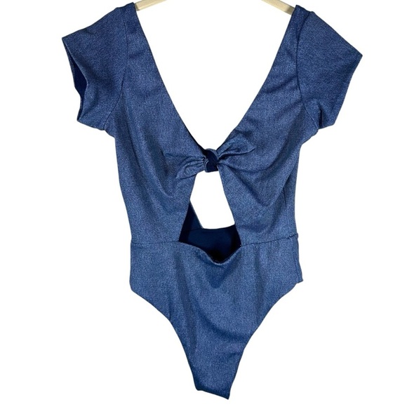 Dbrie Lola‎ One Piece Swimsuit Women's Medium Blue Jean Wash Vacation Beach - Picture 7 of 7